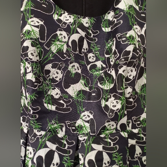 Modcloth Lace&Mesh Panda and Bamboo Dream Fit and Flare 60s Style Dress - Picture 2 of 6